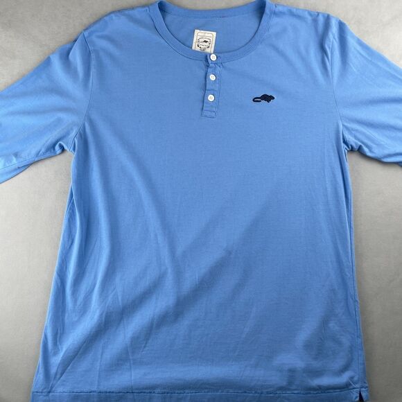 Marc Jacobs Shirt Mens M Blue Long Sleeve Henley Button Up Soft Cotton Rat Logo‎ - Picture 2 of 8